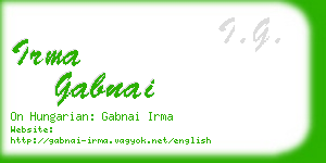 irma gabnai business card